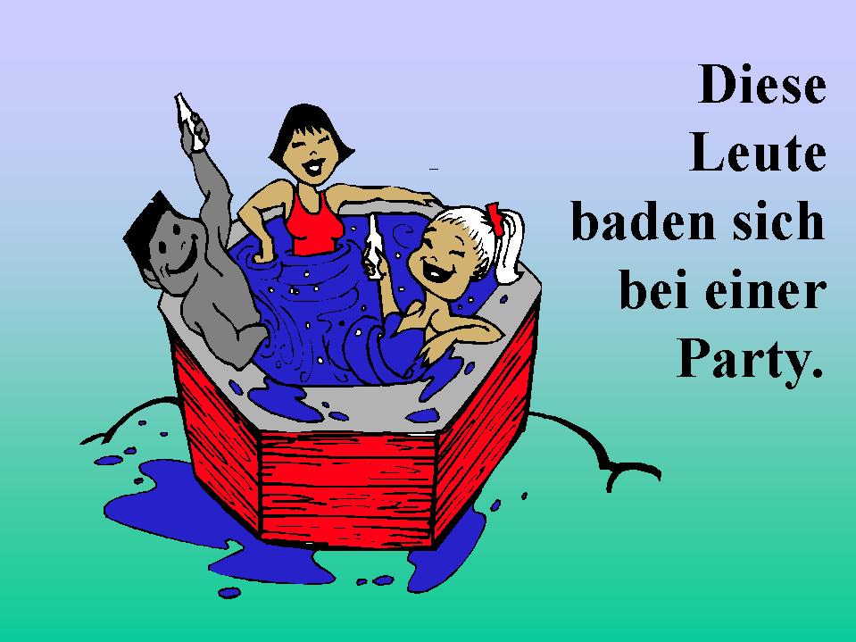 These people are bathing at a party.